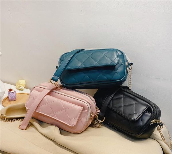 

2020 luxurys sbag new autumn and winter fashion lingge embroidery chain small square women039s single shoulder slant span bag3935828