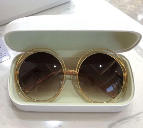 

round sunglasses carlina 114 goldtransparent brown shaded women sun glasses with case5594170, White;black