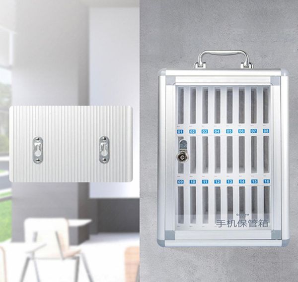 

mobile phone safe box with lock aluminum alloy abs portable school army meeting storage cabinet storage toolbox wall suitcase hand6559914