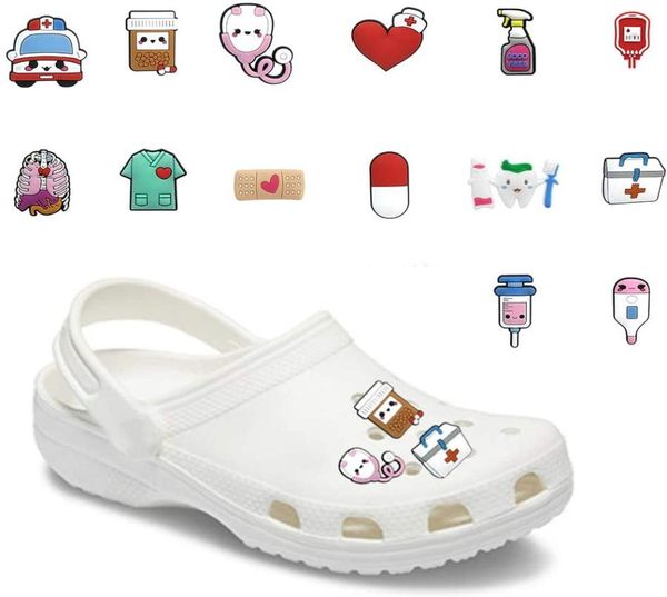 

wholesale pvc cartoon medical shoe charms custom designer for 5541714, White;pink