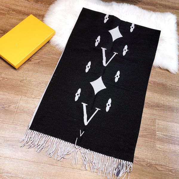 

scarves luxury winter cashmere scarves for women and men designer men's scarves fashion women's wool large letter printed scarves, Blue;gray