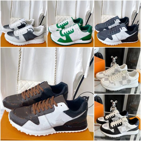 

run away sneakers designer men classic running shoes canvas calf leather fabric splicing rubber leisure high-quality outdoors sports shoes s, Black