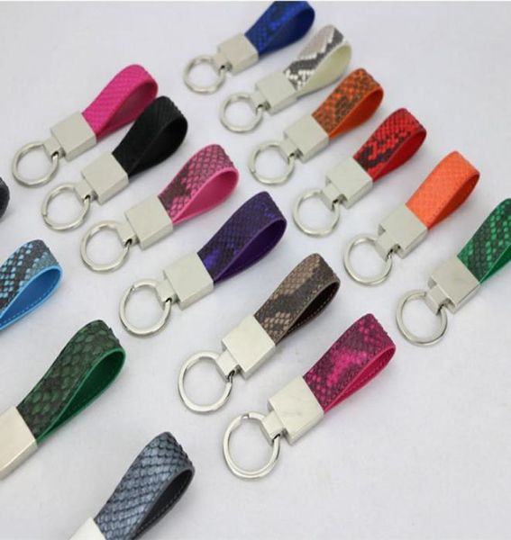 

luxury genuine python skin keychain for cars key doo keychain real python skin key chain y190522027785798, Red;blue
