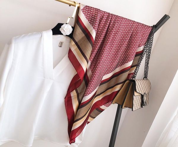 

ladies fashion designer luxury spring real silk satin scarf muffler sailing printing square shawl with labels 180 902791833, Blue;gray