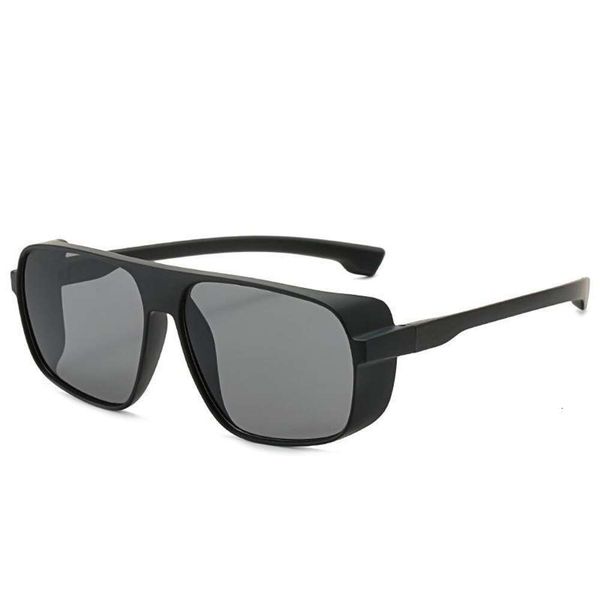 

style square sunglasses punk glasses fashioned large steam for men, White;black