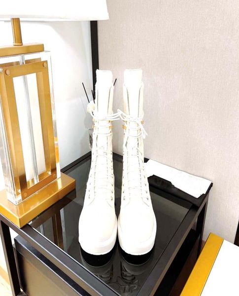 

2023 winter women039s leather martin boots goodquality fashion designer lace up fashion horsehair boot size 35409695897, Black