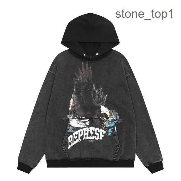 

representdesigner mens hoodies sweatshirts designer letter men's niche tide brand wild high street casual american loose couple reprree, Black