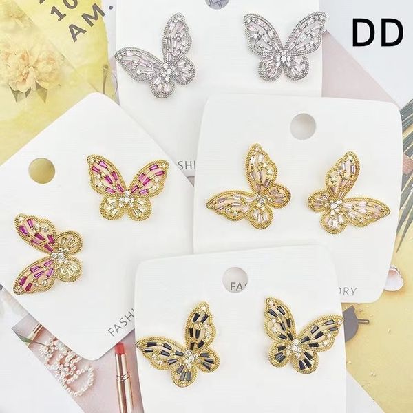 

popular super immortal butterfly earrings new fashion korean style net red earrings women's sterling silver retro hong kong style high, Golden;silver