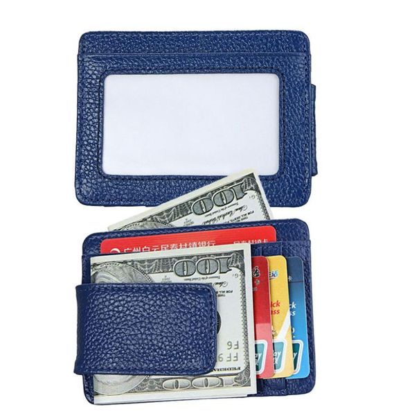

money clip front pocket wallet leather rfid blocking strong magnet thin wallet with 3 card holders and coin purse for man and wo1948816, Red;black