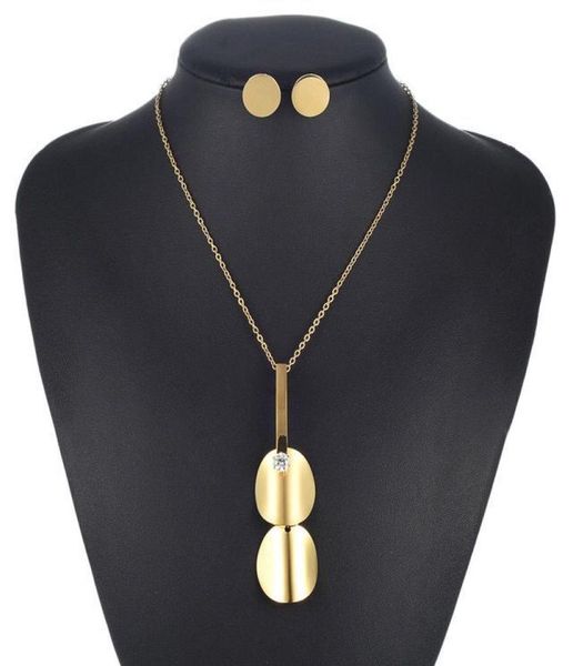 

316l stainless steel necklace fashion chain pendant round circle charm necklace gold silver color link necklace whole6562236