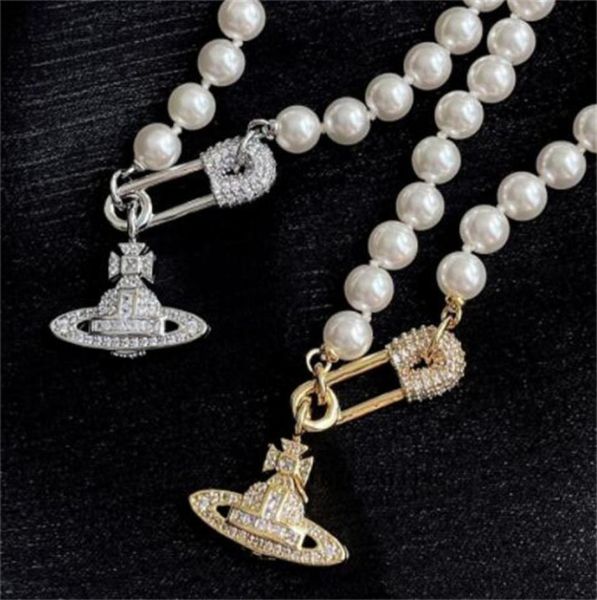 

women pearl necklace designer beaded pendant ladies diamond pin necklaces fashion pearles necklace wedding party gift8137540, Silver