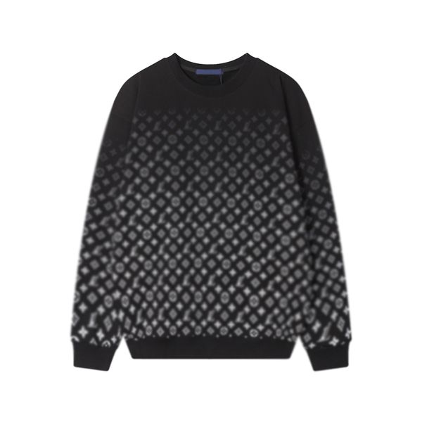 

designer men's round neck pullover sweater 2023 autumn/winter new all over gradient printing sweater os off shoulder version super vers, Black