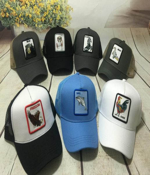 

designer trucker hat snapbacks animal embroidery curved mesh baseball cap for adults mens womens sun visor whole9088538, Blue;gray
