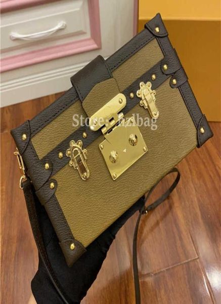 

little trunk petite malle shoulder bag mono gram reverse coated canvas clutch crossbody wear slock luxurys designers bags m441549743777, Red;black