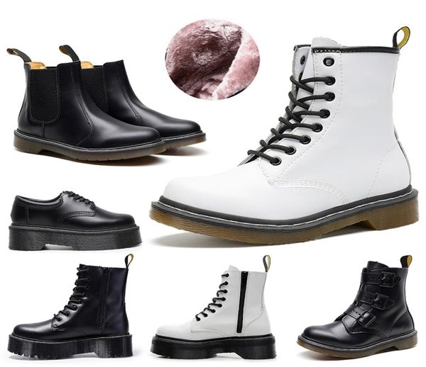 

2021 martin designer boots fashion luxurys winter snow boot for women men shoes smooth leather oxford ankle half black white borde1453799