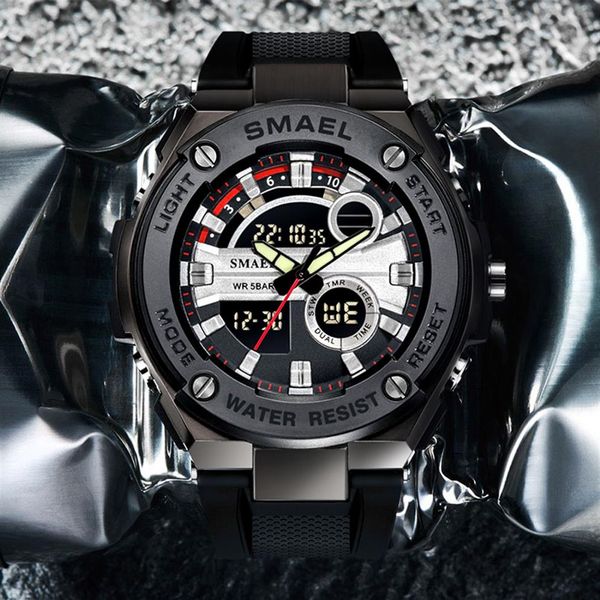 

men military watches brand luxury smael sport quartz wristwatches male watches relogio digital 1625 sport watches waterproof men277n, Slivery;brown