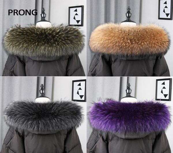 

scarves 100 real fur collar for parkas coats winter luxury warm natural raccoon women female neck cap hood trim 2210244248402, Blue;gray
