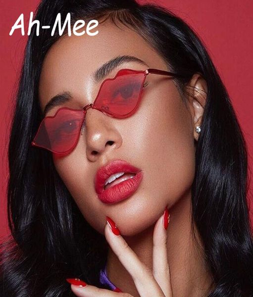 

small lips shape sunglasses women brand designer new mouth brand designer sun glasses red herat shades uv4001348339, White;black