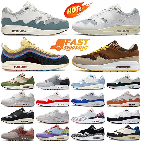 

1 87 running shoes for men women 1s 87s designer sneakers sean wotherspoon patta white noise aqua monarch anniversary red mens womens outdoo