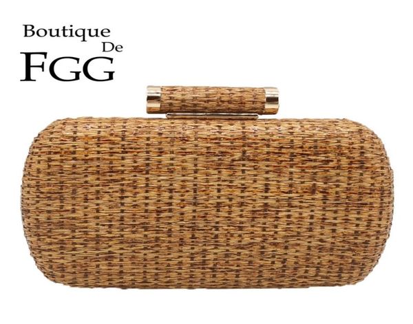 

boutique de fgg straw women metal clutches chain shoulder and crossbody bags ladies party cockatail evening clutch purse 2203164013401