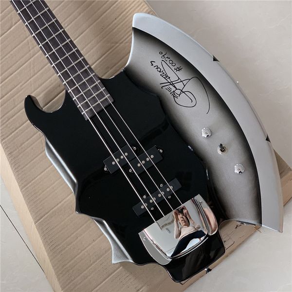 

manufacturer's direct sales signature axe four string electric guitar mahogany