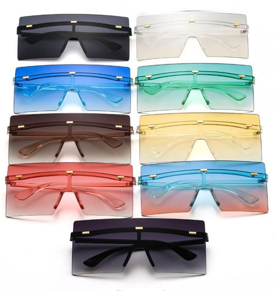 

new fashion oversize sunglasses ocean colors rimless eyeglasses entire oblong lenses novelty style cool eyewear whole8132128, White;black