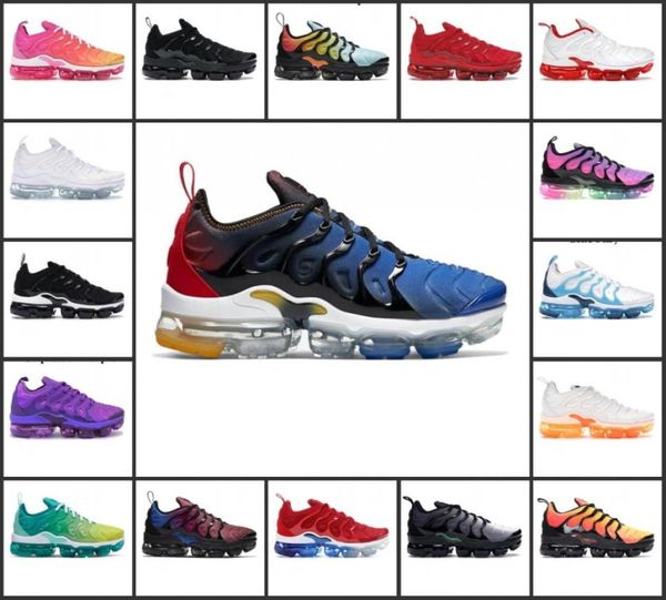 

2022 men tn plus running shoes black white volt sunset cherry all red cool wolf grey neon green olive usa dark blue fury grape tns6311930