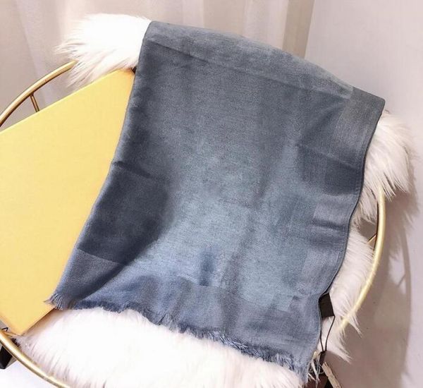 

silk scarf fashion man women 4 season shawl scarf letter scarves size 180x70cm 11 color 636937, Blue;gray