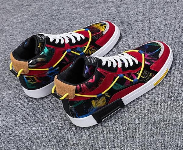 

new men039s skateboarding shoes high leisure sneakers breathable sports shoes hip hop walking shoes4614516, Black