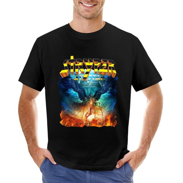 

men's polos gabrielr men_s stryper no more hell to pay and washed denim baseball tshirt oversized t shirt mens workout shirts 230901, White;black