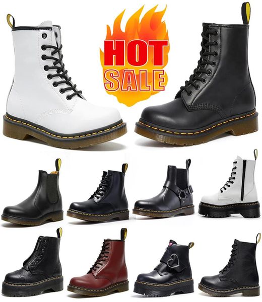 

designer men women boots triple black white fashion classic ankle short martens dr martin boot doc martins doc marten martines sno9696727