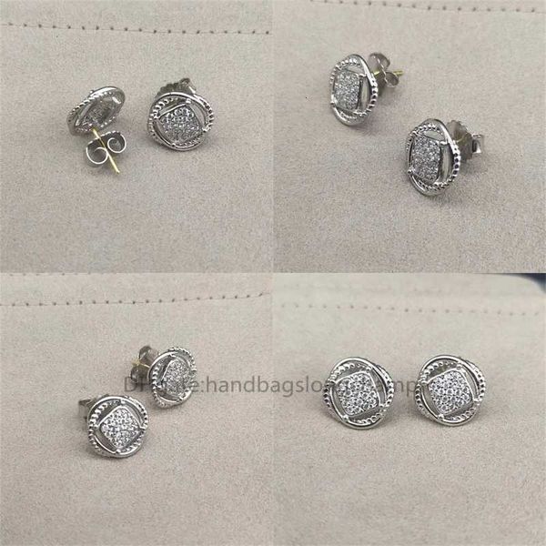 

925 sterling silver plated earrings ice out square cubic zirconia earring for women luxurious staggered geometric design wedding party jewel, Golden;silver