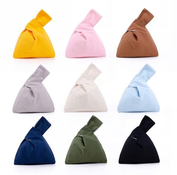 

cotton women039s handbags knot wrist shopping bag eco friendly reusable grocery pouch lightweight tote handbags coin purse4969565