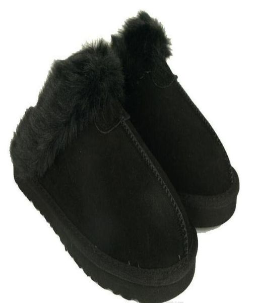 

new warm cowsuede slippers men womens slipper womens boots snow boots brand designer indoor cotton slippers leather slipper5939616, Black