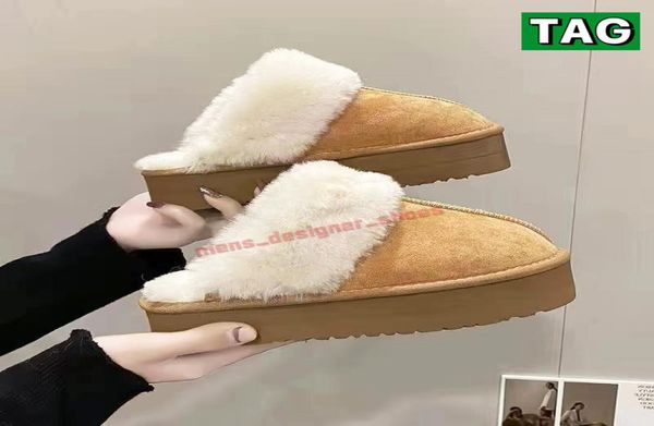 

slippers new australia slippers tazz suede boots classic ultra mini shearling platform slipper snow boot chestnut antelope brown w6018045, Black