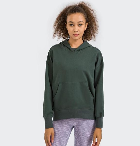

25 cotton women hoodies hip length sweatshirts yoga outfit relaxed fit sports leisure long sleeve shirts warm coat running4052298