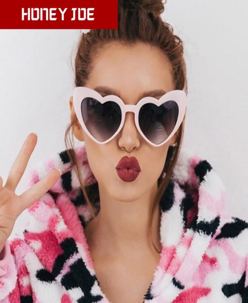 

womens vintage heart shape sunglasses brand designer love lolita cat eye ladies sun glasses eyewear eye glasses shades uv4001169556, White;black