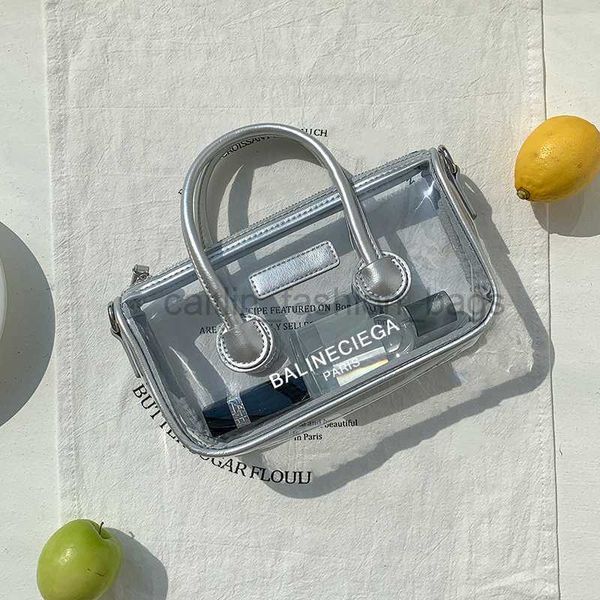 

totes luxury designer pvc transparent women's handbag fashion jelly clear crossbody bag square tote for summer 2023 new caitlin_fashion