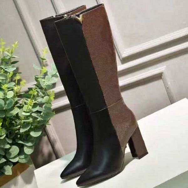 

autumn and winter new plaid boot women's boots martin boots plaids leather chelsea booties trendlong boot 35-42 09, Black
