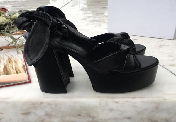 

new designer tribute patent soft leather platform sandals high heel stiletto sandals tstrap lady ankle strap shoes pumps 145cm b7549073, Black