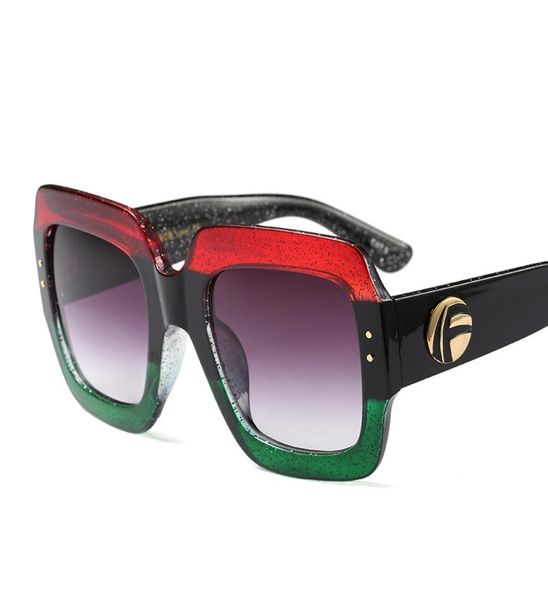 

new ins 8 colors triple color frame fashion luxury designer vintage oversized stylish women sunglasses uv proof hd lens4513389, White;black