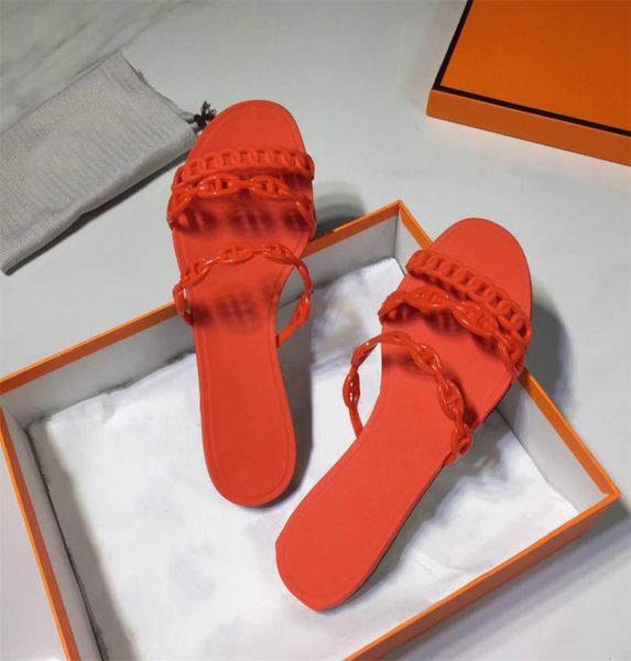 

brands designer women hollow out flat slippers sandals girls flip flops studded summer shoes cool beach slides jelly shoes 34401366678, Black