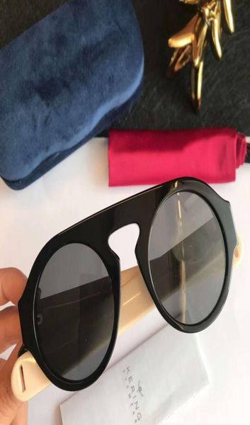 

glasses 0256s round sunglasses black ivorygrey 0256 gafas de sol round sunglasses new with the box3346313, White;black