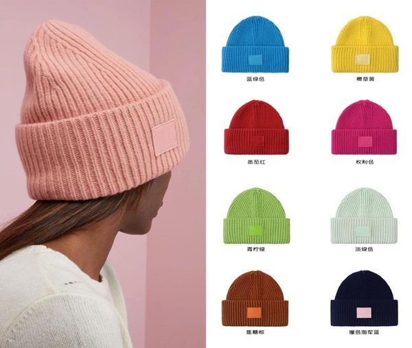 

verastore new winter hats solid color wool knit beanie women casual hat warm female soft thicken hedging cap slouchy bonnet1443196, Blue;gray