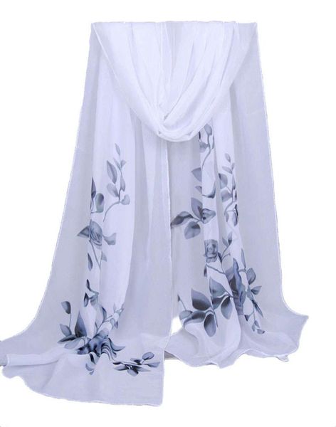 

brandnew chiffon shawl women039s shawl spring summer seats shawls thin flower shawls and wraps foulard print hijab chair whola5538619, Blue;gray
