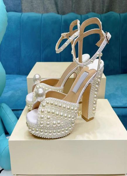 

crystal high-heeled shoes wedding shoes high-end bride rhinestone pearl women's fashion large size small size 35-406186351, Black