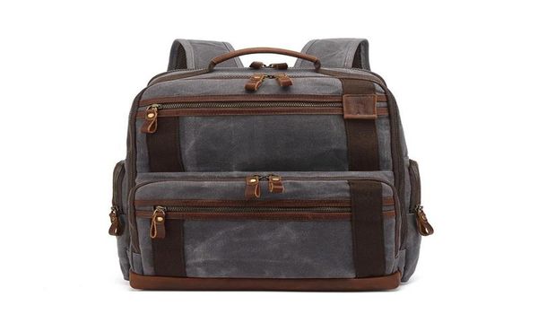 

backpack men039s bags luxury canvas backpacks for men oil wax leather travel large waterproof daypacks retro bagpack9839595