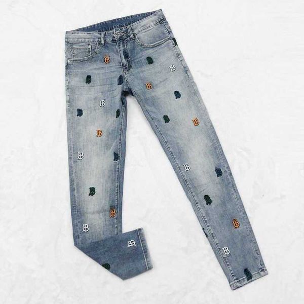 

2023oversized mens jeans designer pants tb embroidered trousers men women casual 333, Blue