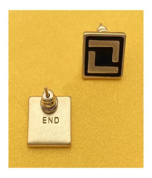

womens designers earrings fashion enamel ear stud stainless elegant earring for woman brands f letter ladies luxurys jewerlys acce9809622, Golden;silver