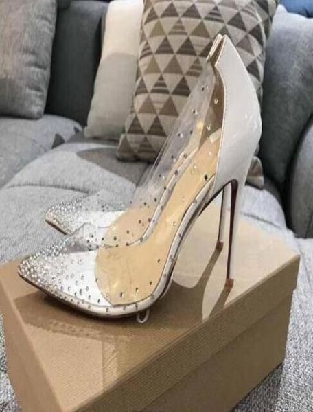 

classic designer new transparent pvc bright diamonds women039s highheeled shoes woman039s wedding party dresses high3410673, Black